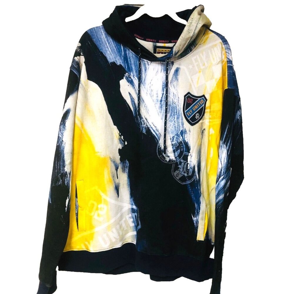 Y2K Born Fly Mens Hoodie‎ Sweatshirt Pullover Jacket Size 3X Grunge Streetwear